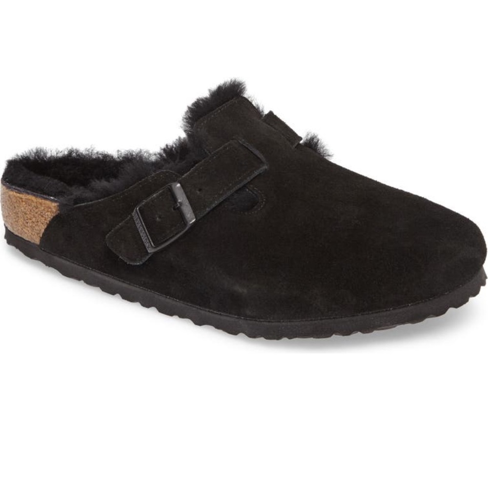 Birkenstock Boston Genuine Shearling Lined Clog. Never worn. Black. Size 36